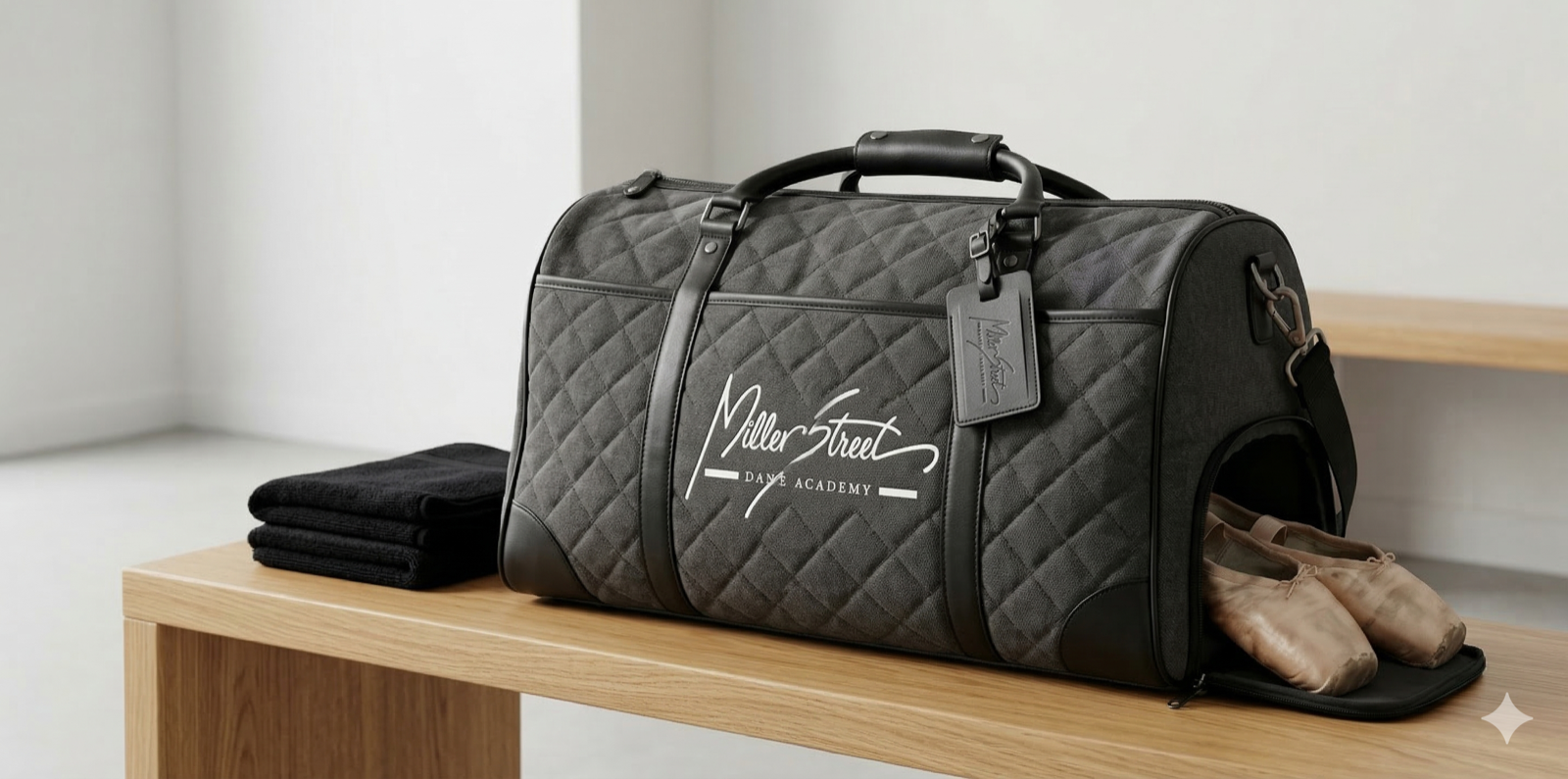 MSDA black studio duffel bag product shot