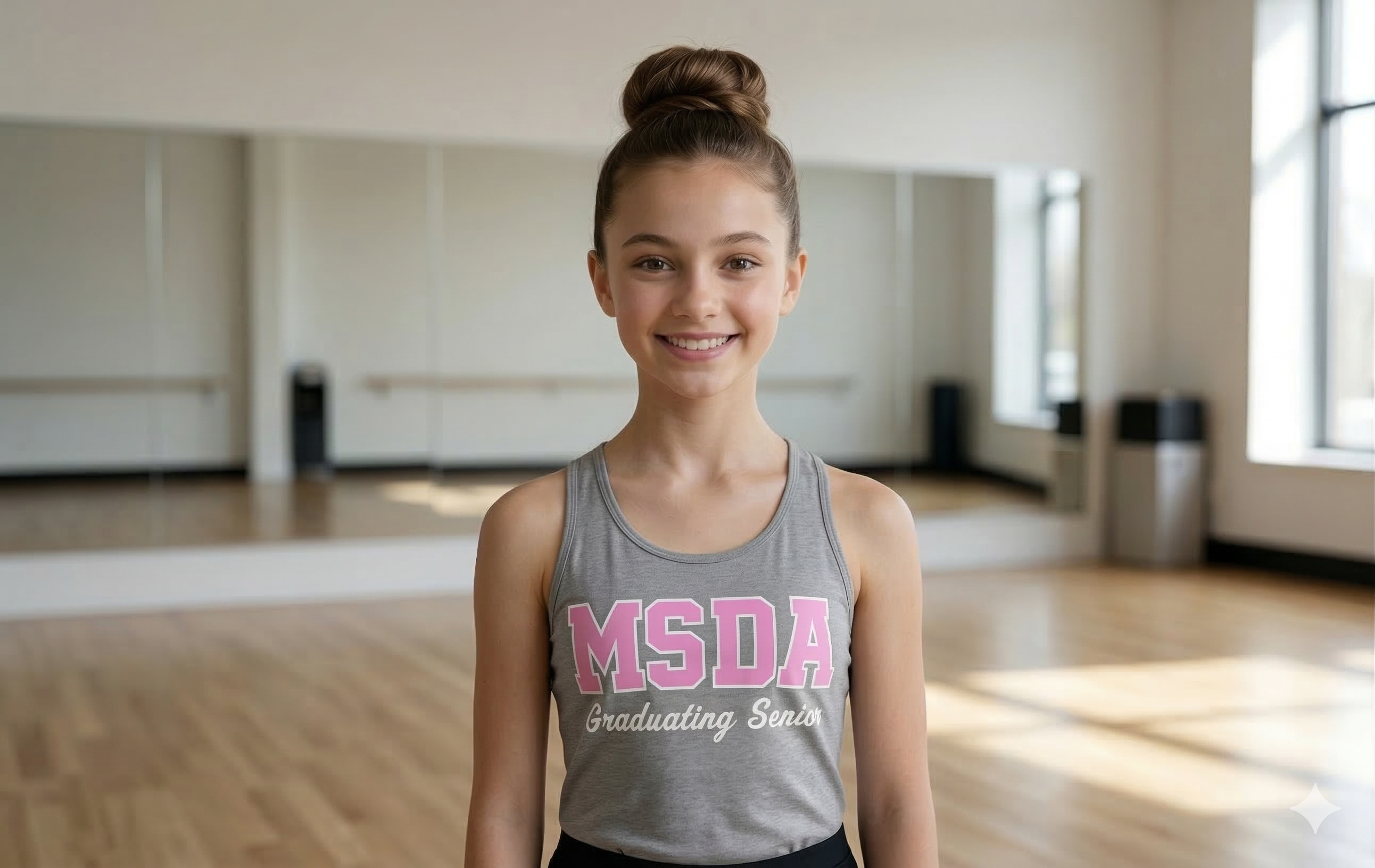 Dancer wearing MSDA Graduating Senior Tank
