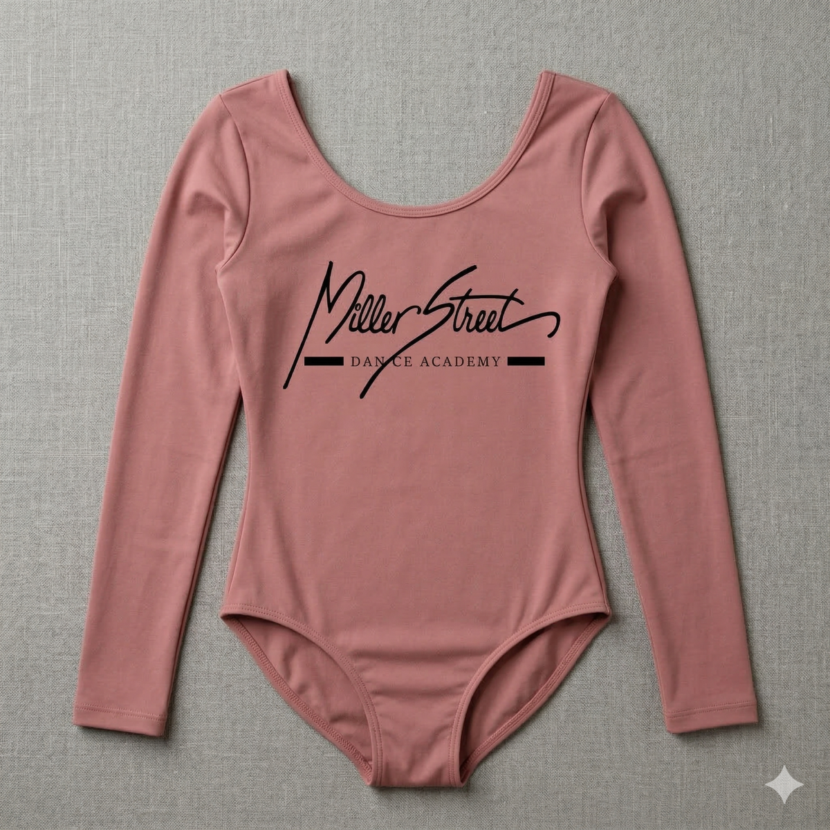 MSDA mauve leotard — flat product shot