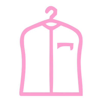 Pink garment bag icon for Picture Week costume changes