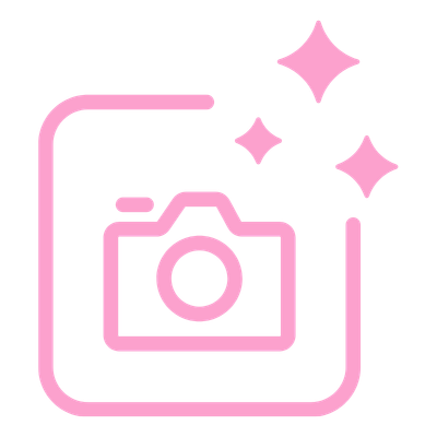 Pink camera icon for Picture Week photo ordering